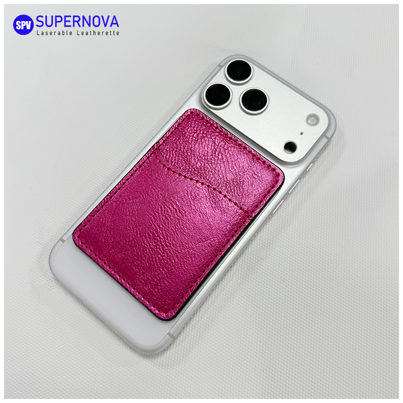 Laserowe etui na karty telefoniczne ze sztucznej skóry z magnesem