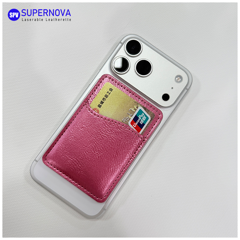 Laserowe etui na karty telefoniczne ze sztucznej skóry z magnesem