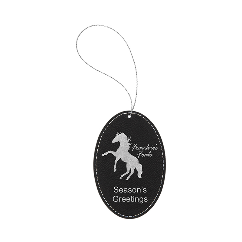 Owalny ornament ze sztucznej skóry do laserowania