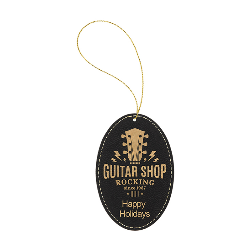 Owalny ornament ze sztucznej skóry do laserowania